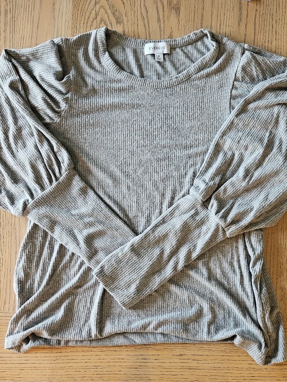 Evereve Women's Ribbed Long Sleeve Top- Rayon/spandex Blend- Size Xl
